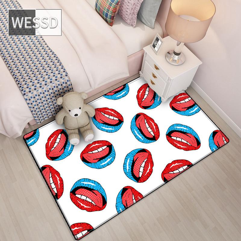 Pink Carpet For Bedroom Fashion Cartoon Rug Washable Children's Play Carpet Soft Non-slip Living Room Decoration Floor
