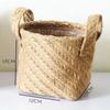 Pot de fleurs en tissu tissé de jute, panier de rangement pour jouets d'enfants, sac de rangement pour divers articles, panier à linge WF1107
