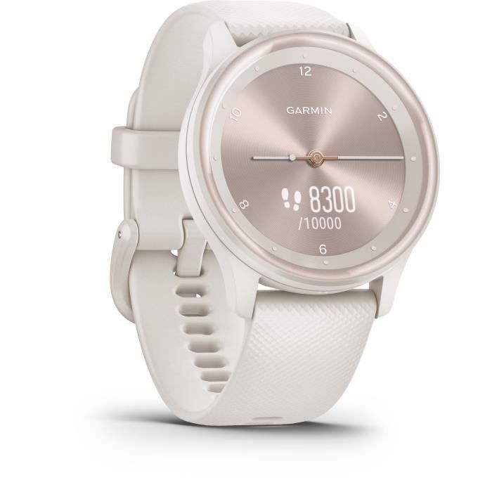 GARMIN Vivomove Sport - Montre De Sport Connectée À Aiguilles Et Écran Tactile - Ivoire Peach Gold