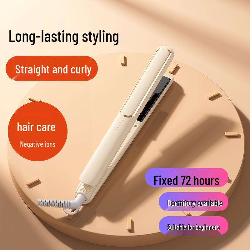 Low Power Anti-Scald Mini Hair Straightener and Curler Comb for Wet & Dry Use