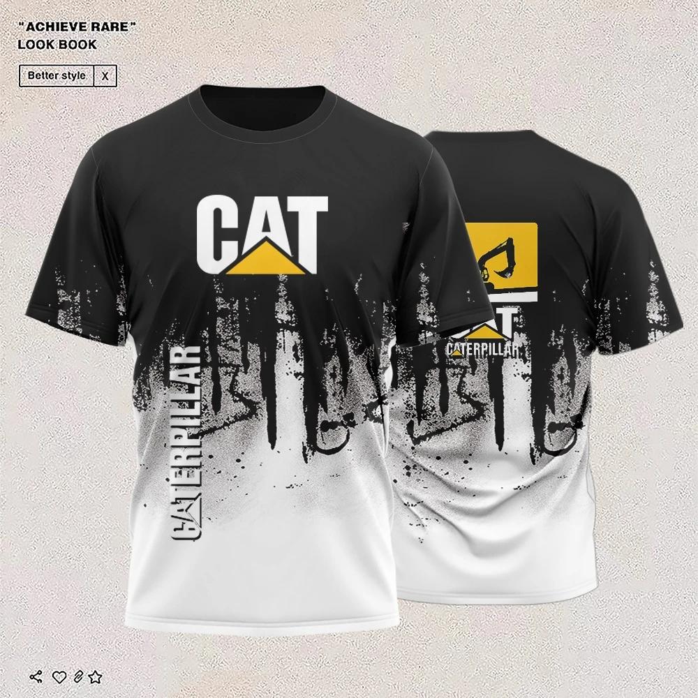 Summer Caterpillar T-Shirts CAT Excavator 3D Printed Streetwear Men Women Sports Fashion Oversized O-Neck T Shirt