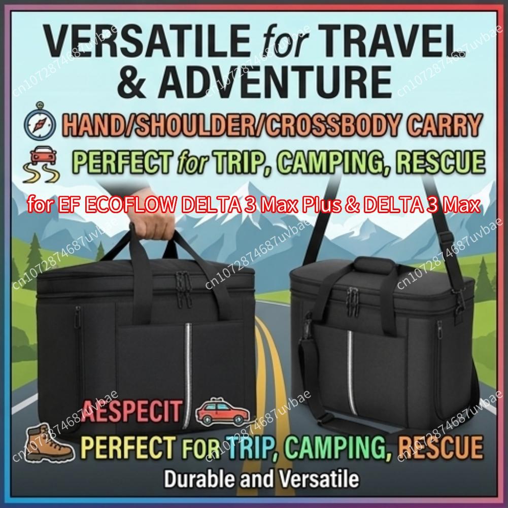 Portable Power Station Storage Bag Fit for Ecoflow Delta 3 Max Plus/Delta 3 Max Hard Protective Case for Road Trip & Emergency