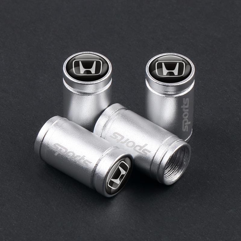 

4Pcs Metal Logo Emblem Car Wheel Tire Valve Caps Air Stem Protective Covers For Honda Civic XR-V HR-V City Accord Jazz Fit Vezel