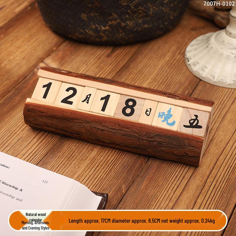 Simple Wood Flip Calendar: Perpetual Desk Ornament & Photo Prop