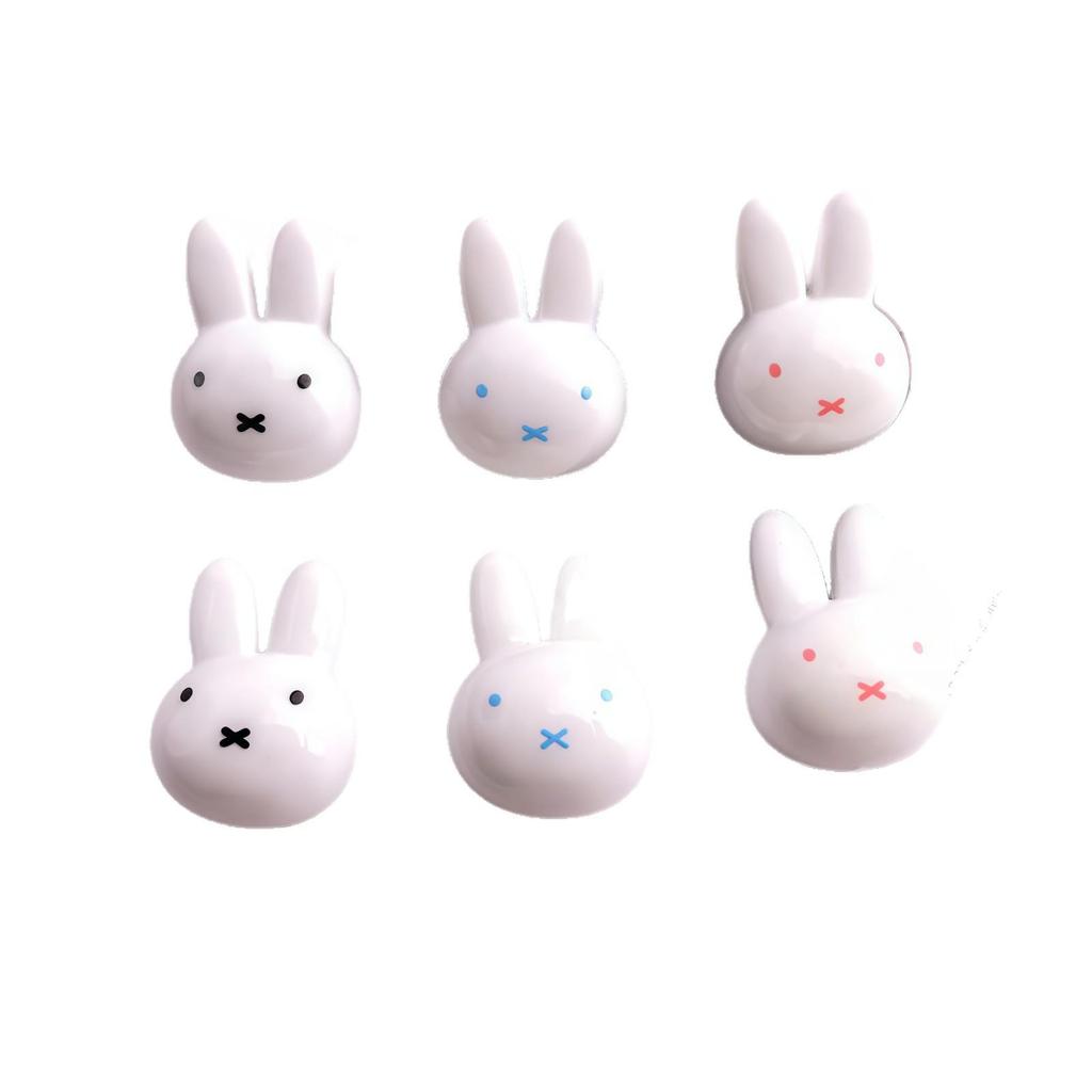 Glossy Cute Rabbit Resin Accessories for DIY Hair Clips, Phone Cases, Crocs, and Keys