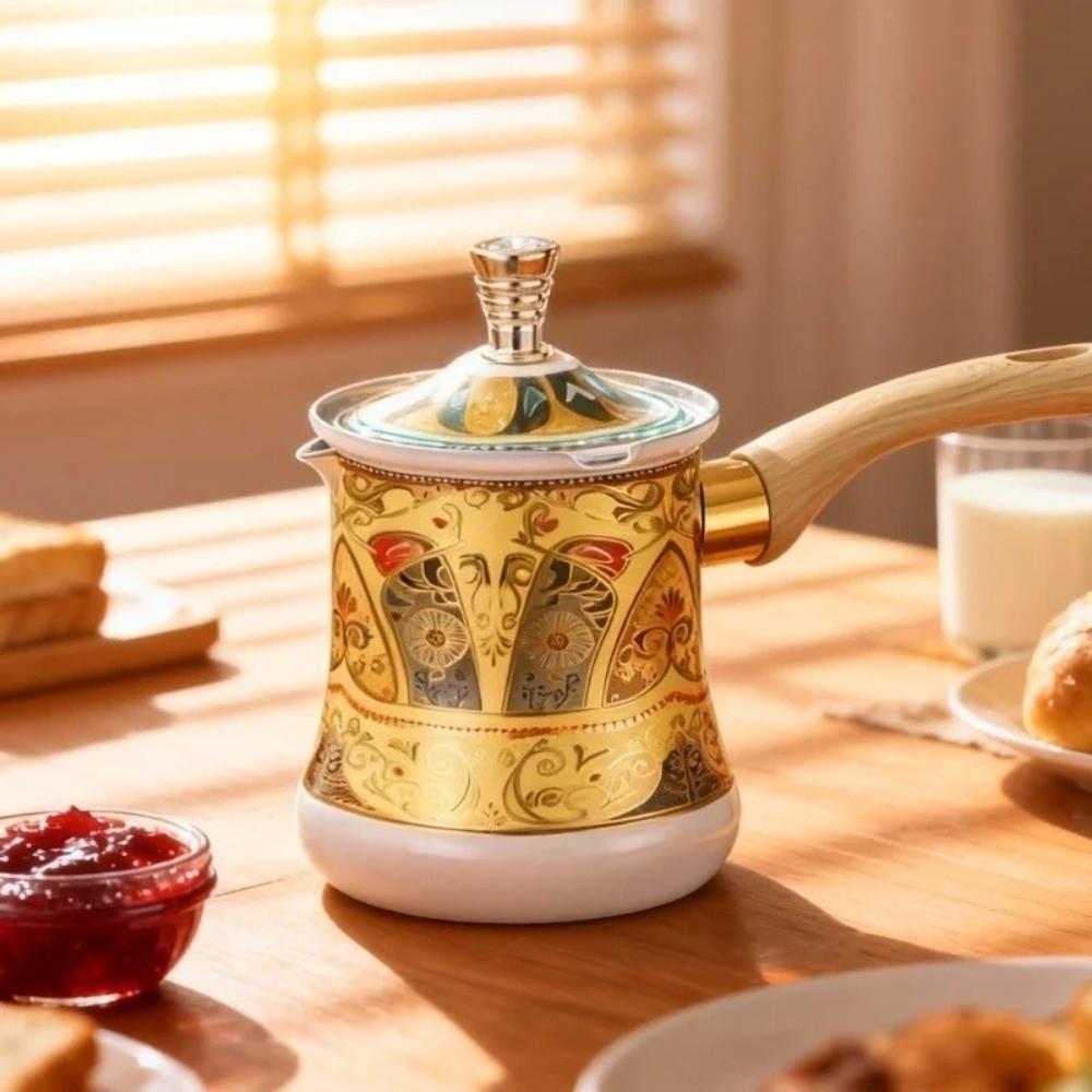 350/550/720ml Türkische Kaffeekanne Langer Griff Buttererwärmer Teekocher Milchteekanne Küche