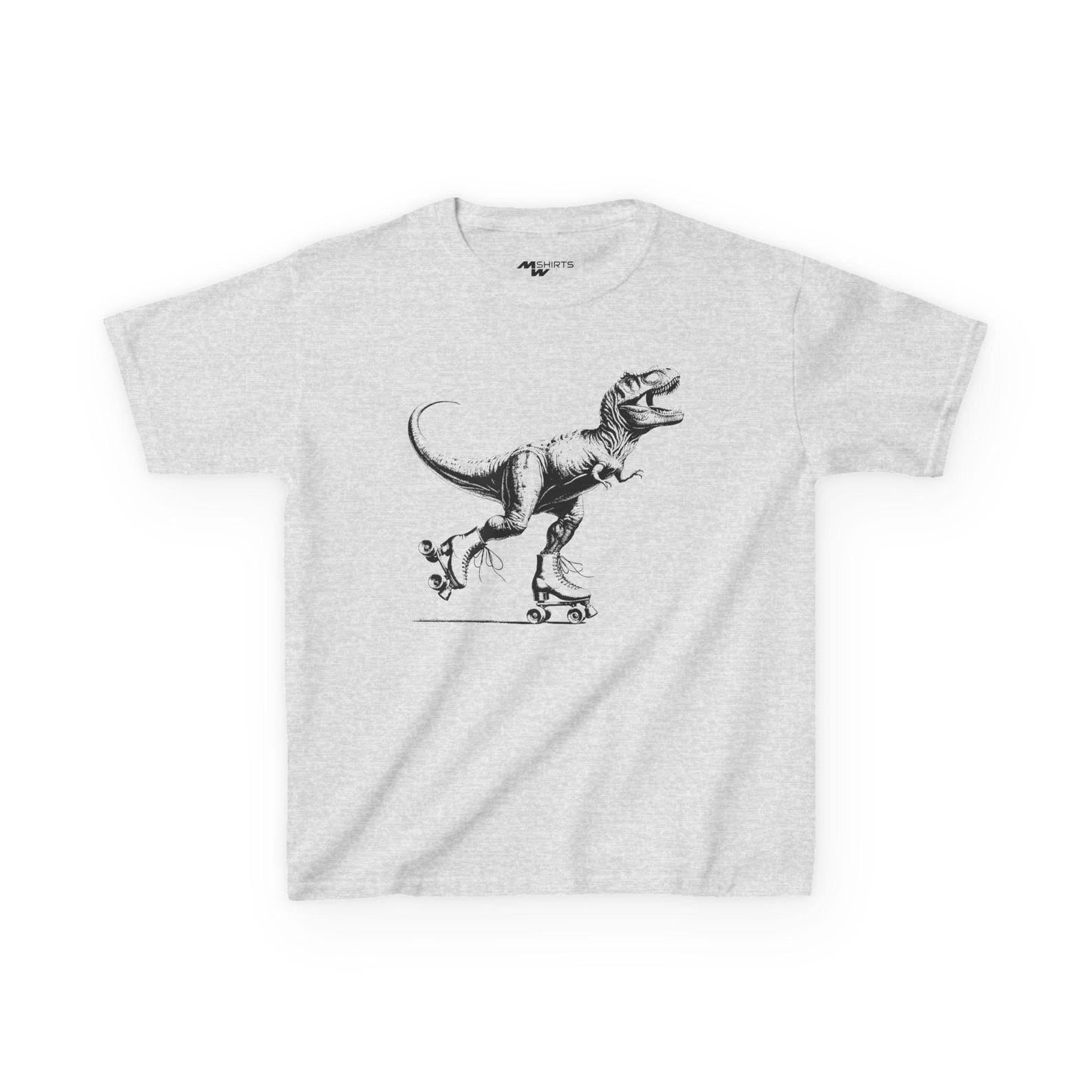 Dinosaur T-Rex Roller Skate Kids Tee: Fun Graphic T-Shirt S