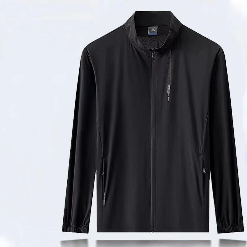 

Летние мужские куртки с защитой от УФ-лучей, ветровки UPF50+ для защиты от солнца, уличная одежда, тонкие ветровки большого размера 8XL XXXXL чёрный