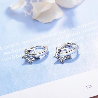 Neue Trendy Kristall Zirkon Sterne Tropfen Ohrringe Original 925 Silber Nadel Ohrringe Koreanische Mode Hochzeit Schmuck Für Frauen E401