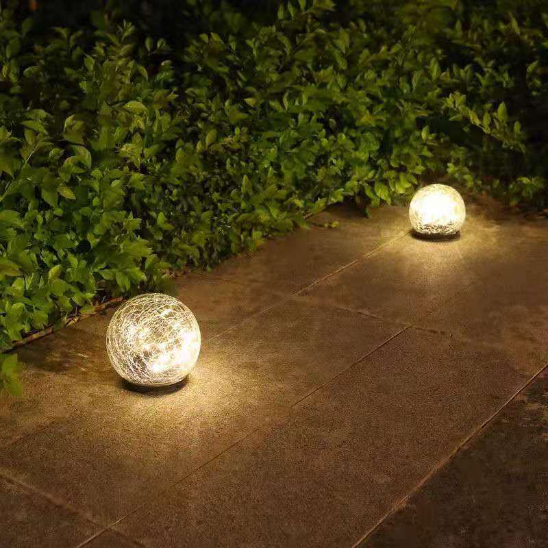 Solar-Powered Glass Crackle Light - Outdoor Garden Decoration, Creative Hanging Mason Jar for Christmas & Wishing Lights