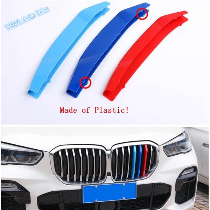 Car Styling Front Center Grill Bar Tricolor Head Bumper Grille Grill Decor Stripes Cover Cover Trim For BMW X5 G05  -