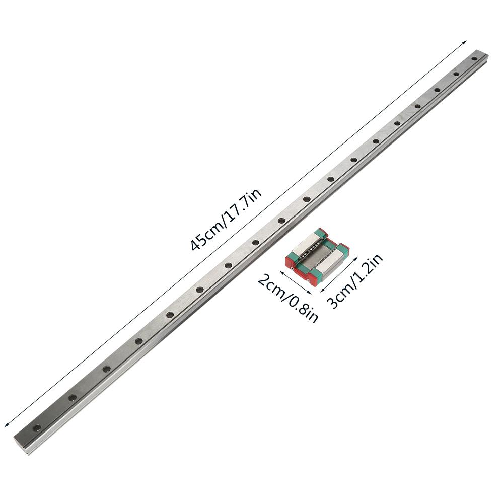 1pc LML12B Miniature Linear Rail Guide 12mm Width   Slide Block (450mm)
