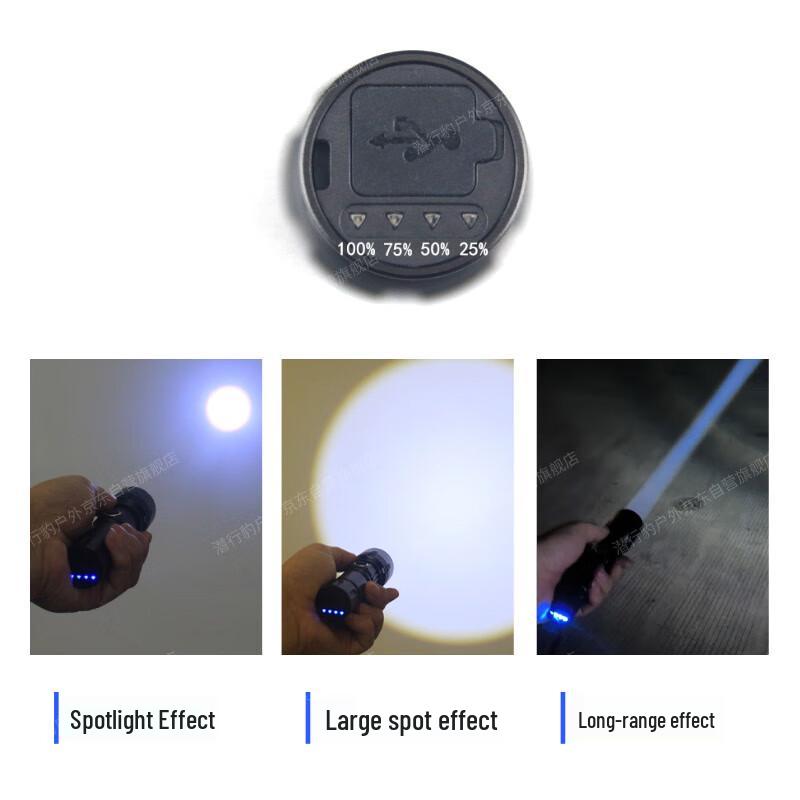 Outdoor Rechargeable Tactical Zoom Flashlight