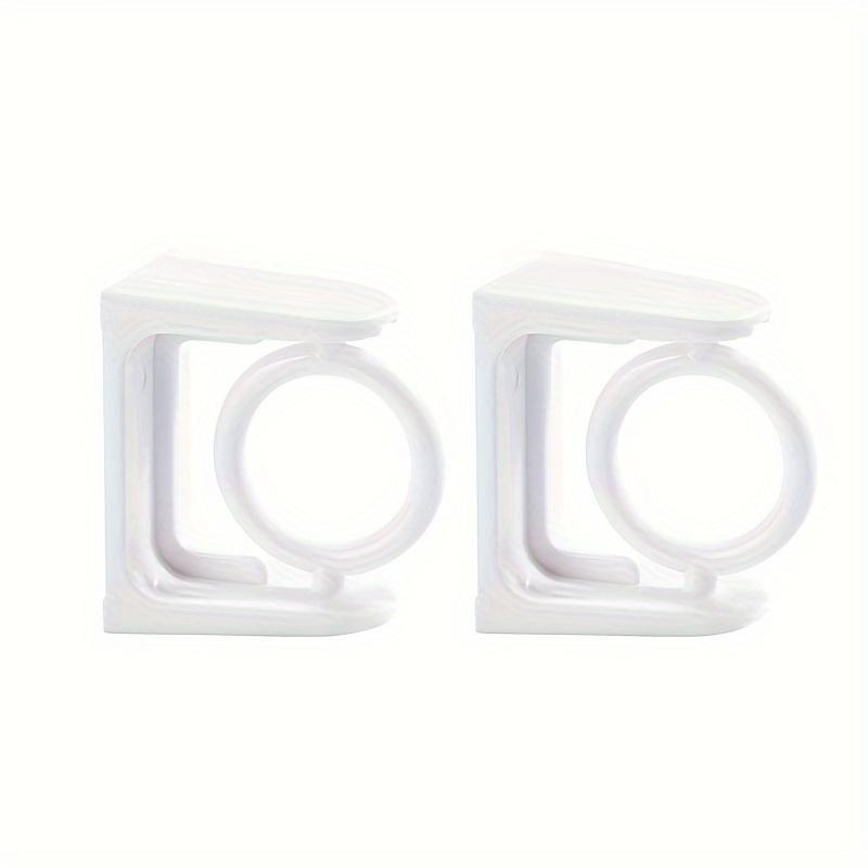 

2 pcs Modern Plastic Wall Rod Holder - 360 Swivel Tension Bracket, Strong Adhesive Hook for Shower Curtain Rods
