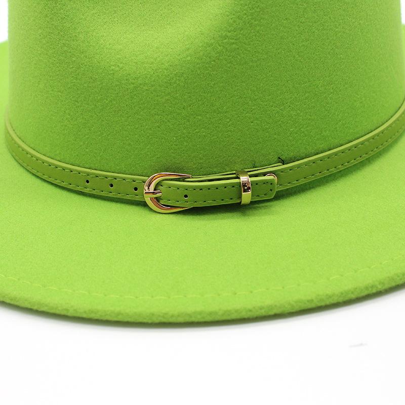 Men'S And Women'S Woolen Top Hats, Gentlemen'S Jazz Hats, Flat-Brimmed Big Eaves