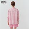 Teenie Weenie Linen Blend Little Bear Plaid French Shirt Jacket