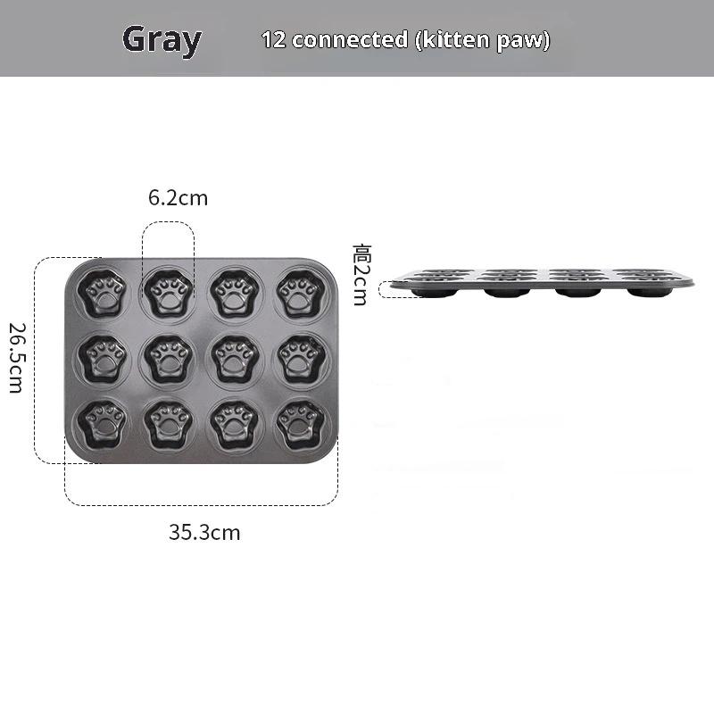 6/9/12 Kavitäten Katzenpfote Backform Pfanne Antihaftbeschichteter Kohlenstoffstahl DIY Niedlich Süßigkeiten Kuchenform Werkzeug Dekor Keks Süßigkeitenform