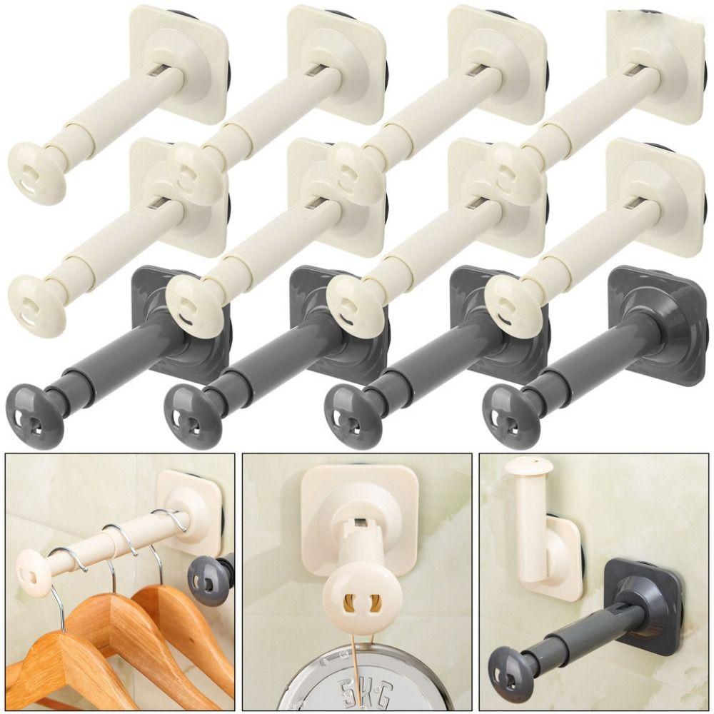 

Folding Towel Storage Rod Suction Cup Hanger Organize Rack Durable Drying Rack сірий