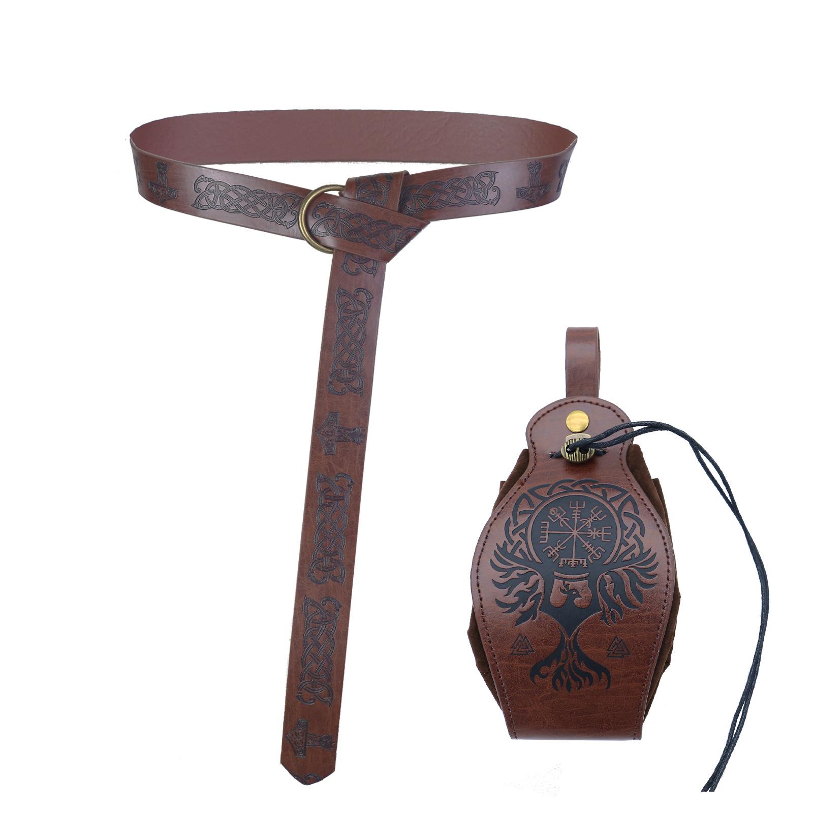 

Средневековый рыцарь ПУ пояс Викинг винтажная сумка сумка Хэллоуин косплей костюм наряжаться реквизит