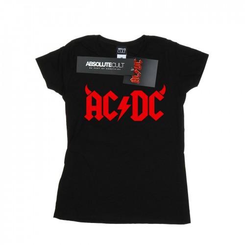 

AC/DC Womens/Ladies Horns Logo Cotton T-Shirt XXL білий