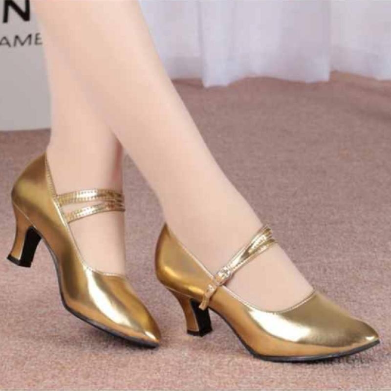 Sapatos Femininas Women Cute Siilver Light Weight Buckle Strap Square Heel Shoes Lady Casual Comfort Dance Shoes Ab648