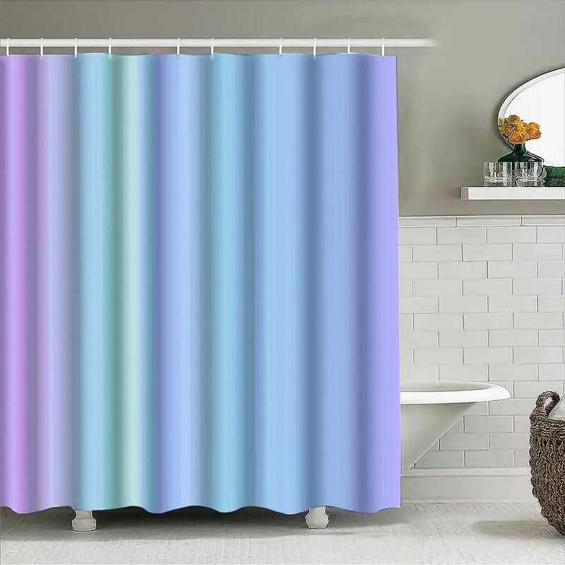 Modern Bath Shower Curtain with Horse Print for Bathroom Decoration White Polyester Fabric Hanging Rings Included (180cm X 240cm