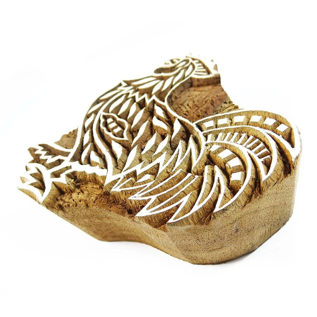 IBA Indianbeautifulart Cock Design Printing Block Printing on Apparel Fabric Border Wooden Stamp