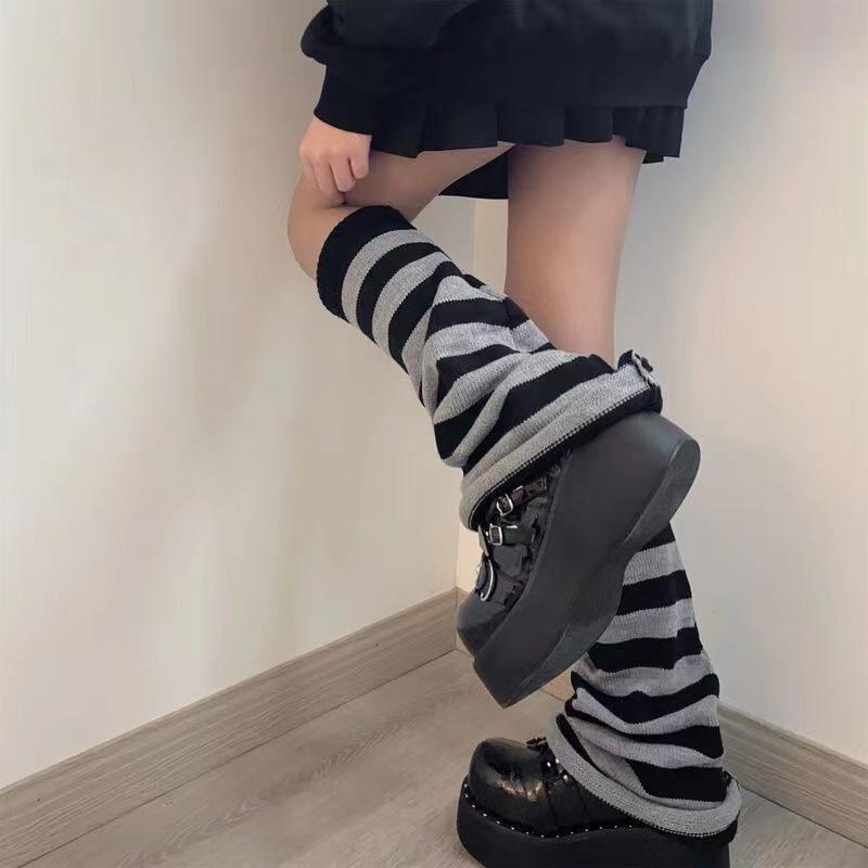 Y2K Harajuku Knit Leg Warmers: Japanese JK Student Bell Bottom Socks