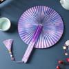 Chinese Style Portable Tassel Round Fan - Classical Hanfu Cheongsam Accessory for Women