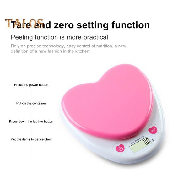 Mini Scale Minimalistic Stylish Large Screen Display Practical Rice Grains Digital Kitchen Heart-shaped Scale for Laboratory