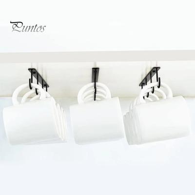 1/3-teiliger Getränkehalter für unter dem Schrank mit mehreren Haken unter dem Regal, einfache Installation, Kaffeebecherhalter, Tassen, Utensilien