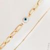 18K Gold-Plated Multi-Layer Blue Evil Eye Stainless Steel Bracelet