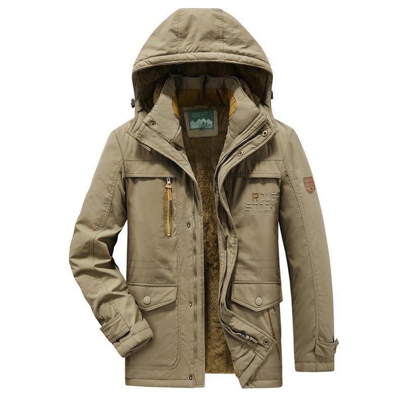 Men's Winter Loose Casual Coat Cold Resistant Medium Long Cotton Jacket