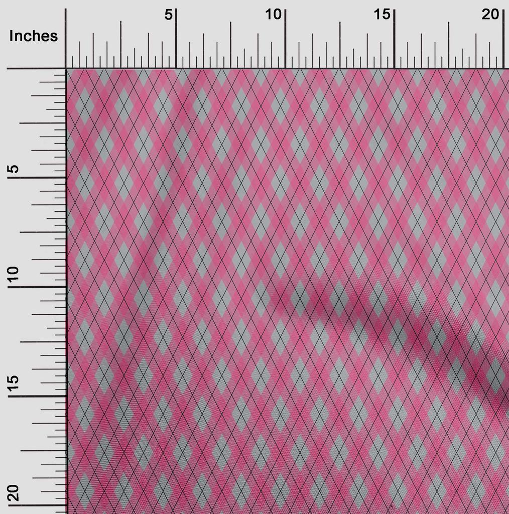 oneOone Cotton Flex Black Fabric Argyle Check Diy Clothing Quilting Fabric Print Fabric By Yard 40 Inches