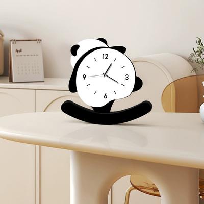 Panda Ornaments Light Luxury High End Home TV Cabinet Decoration Living Room Modern Office High End Sense Pendulum Clock Table Clock