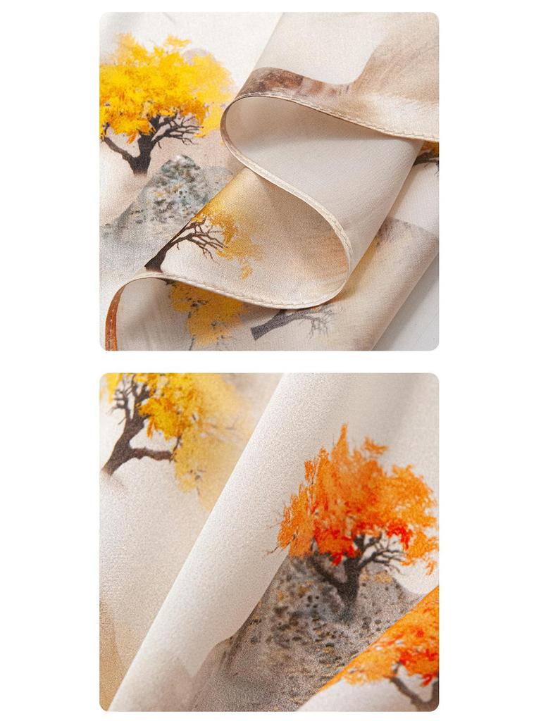 Eleganter Ahornblatt Maulbeerseidenschal - Perfektes Muttertagsgeschenk & Vielseitiges Accessoire für alle Altersgruppen