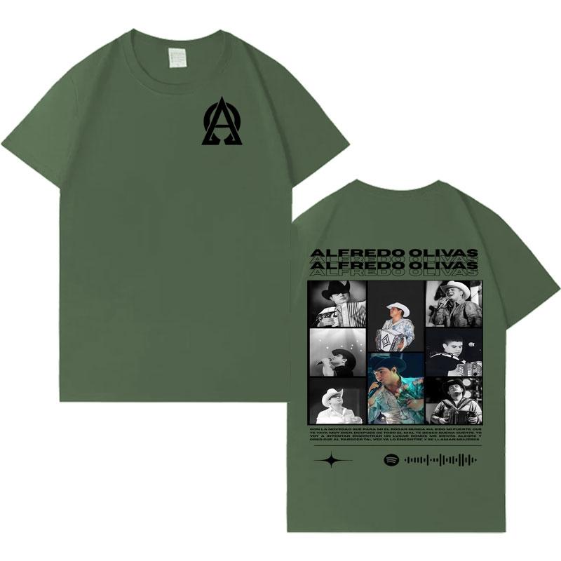 Rapper Alfredo Olivas Double Sided Print Graphic Tshrit Mens Women Aesthetic Casual Tshrits Pop Crewneck Short Sleeve Fans Gift