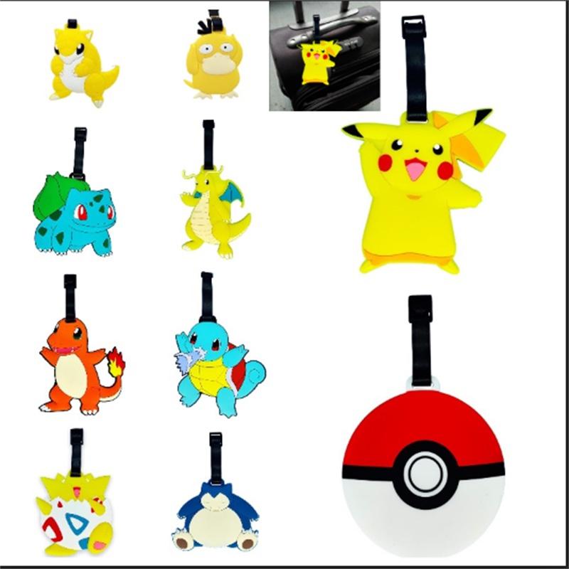 Luggage Tag Cartoon With Name Charmander Pikachu Psyduck Toy