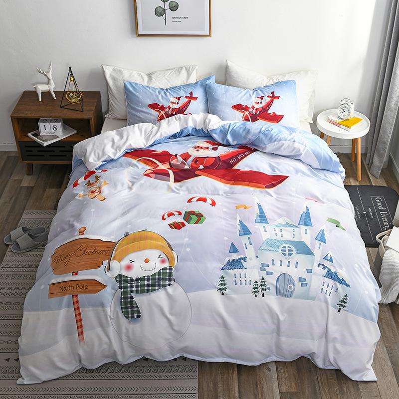 Christmas Duvet Cover Bedding Set 200x200 Double King Queen Single Size 2 People 220x240 White Nordic Bed Cover 135 Quilt Cover