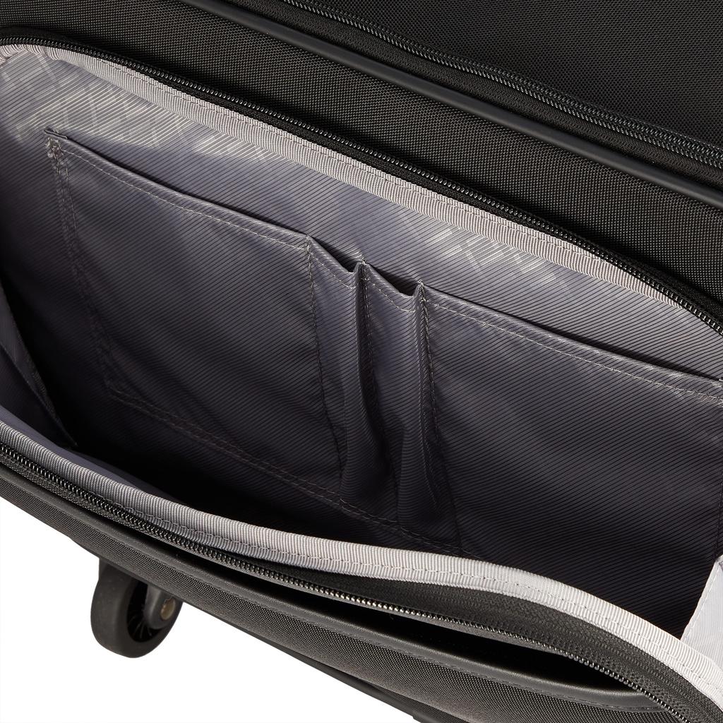 Ace Gene "Flexroof 2" Business Trolley, Carry-on Suitcase with Stopper and Silent Casters, for 2-3 Days, 43 cm, Black, Dimensions: H30 x W19 x D8 cm