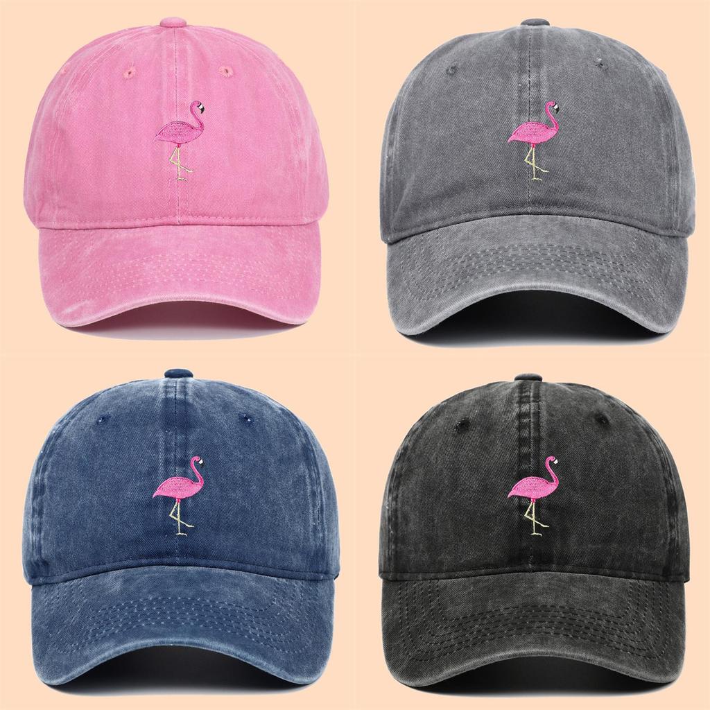 Fire Flamingo Embroidered Baseball Cap With Sun Protection For Outdoor Casual Wear