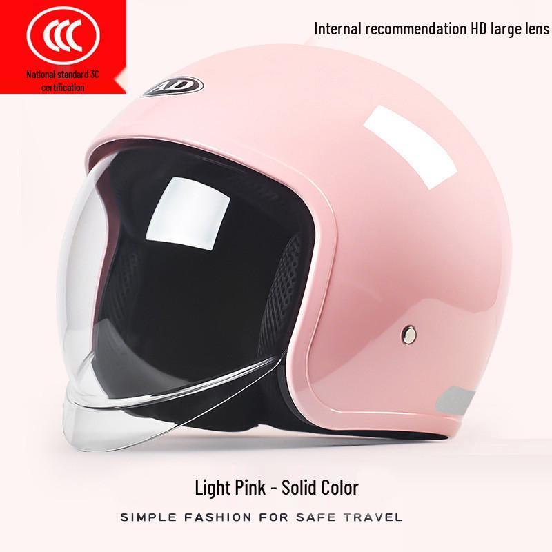 3C Certified AD Electric Motorcycle Helmet, All-Season Half Helmet for Men and Women, Winter-Proof for Scooter Commuting