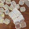 24/6PCS Plastic Storage Box Square Transparent Organizer for Necklace Earrings Rings Jewelry Packaging Boxes Storager Container