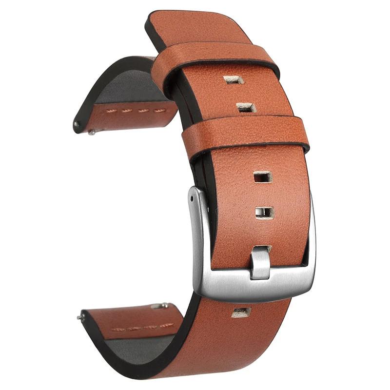 18mm 20mm 22mm 24mm Genuine Leather for Samsung Galaxy Watch 3 46mm 42mm 4 5 Pro Active 2 40 44 for Huawei Watch GT2 3 PRO