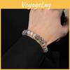 Stylish And Chic Cat Eye Stone Bracelet Titanium Steel Irregular Design Couples For
