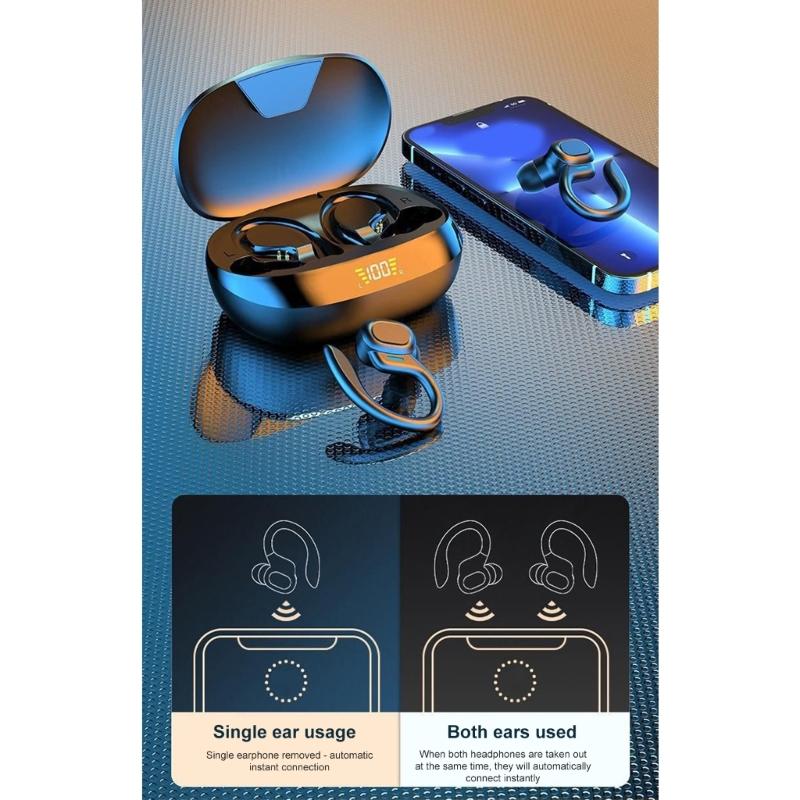 Wireless Earbuds, Sports Bluetooths Headphones, 40Hrs Playtimes Ear Buds with LED Power Display, Noise Cceling Headsets, Earphones for Workout/Running