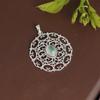 Prehnit Silberanhänger, Filigran-Charm-Anhänger, 925 Sterling Silber Handgefertigter Schmuck, Geschenke für Sie ap7116