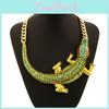 Animal Jewelry Alloy Necklace With Embedded Rhinestones For Fashion Women