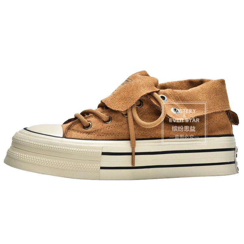 

Хиты продаж, новые ретро нишевые парусиновые туфли на платформе, высокие кеды 1328 40 верблюд