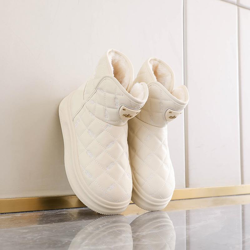 

Женская модная мягкая эластичная холодная теплая утепленная зимняя обувь толстая подошва увеличивающая рост противоскользящая износостойкая уличная повседневная спортивная хлопковая обувь 40